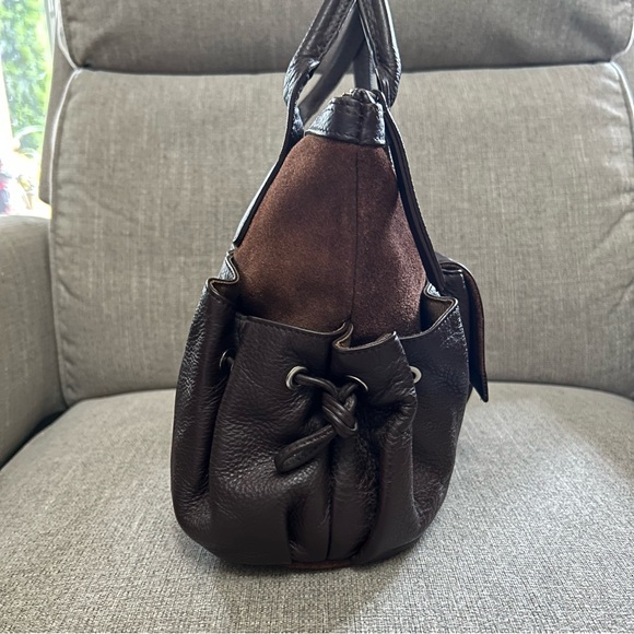 Borsetta Milano Handbag- pebble leather and suede brown - Picture 3 of 11